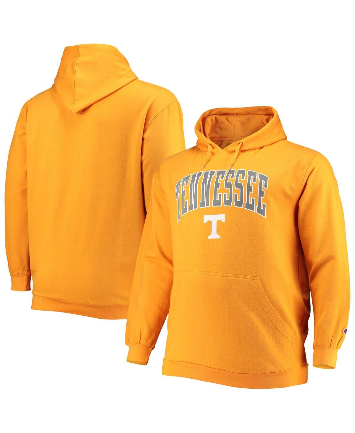 Champion Men's  Tenn Orange Tennessee Volunteers Big And Tall Arch Over Logo Powerblend Pullover Hood In Tenn Orange
