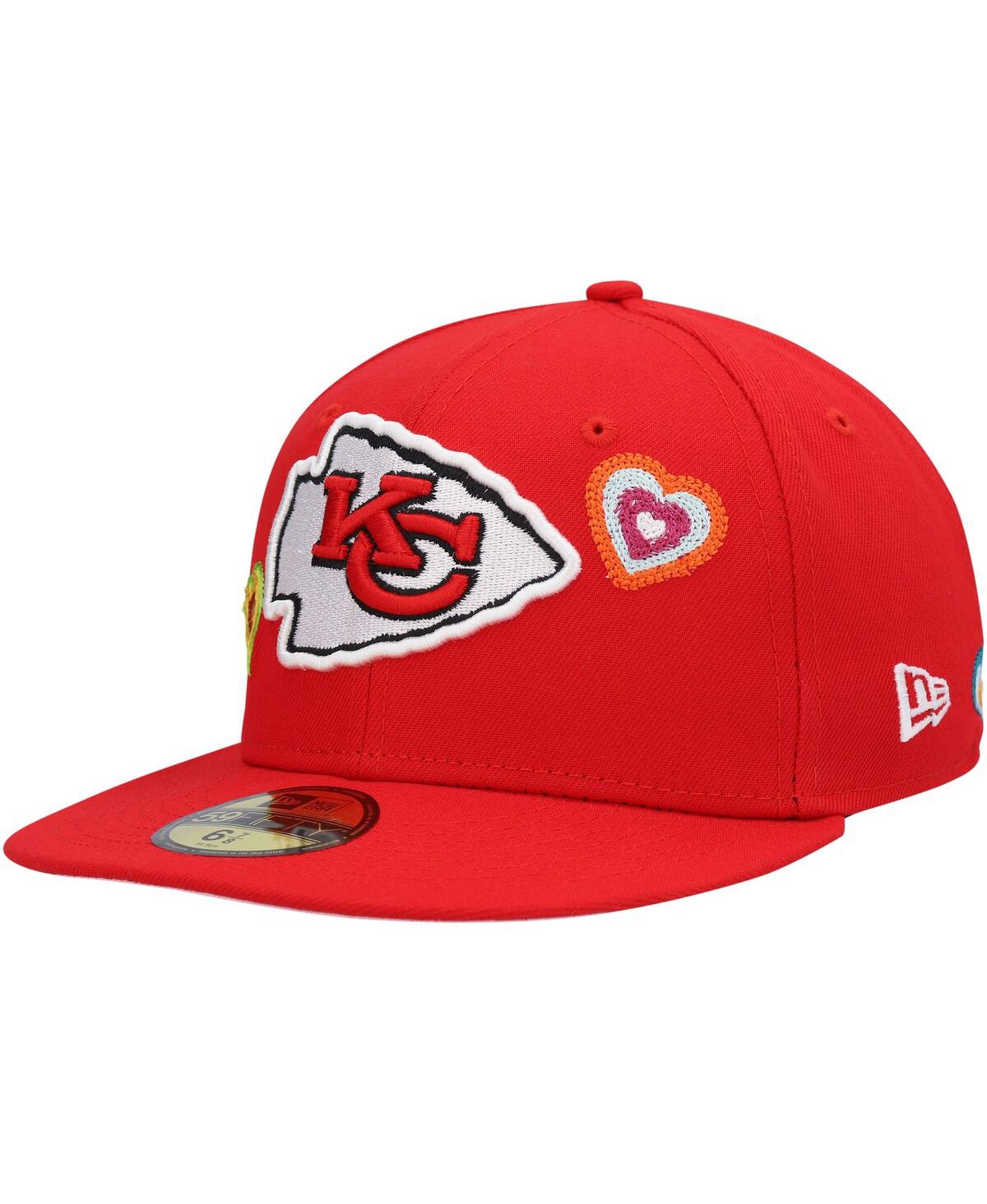 NEW ERA MEN'S NEW ERA RED KANSAS CITY CHIEFS CHAIN STITCH HEART 59FIFTY FITTED HAT 
