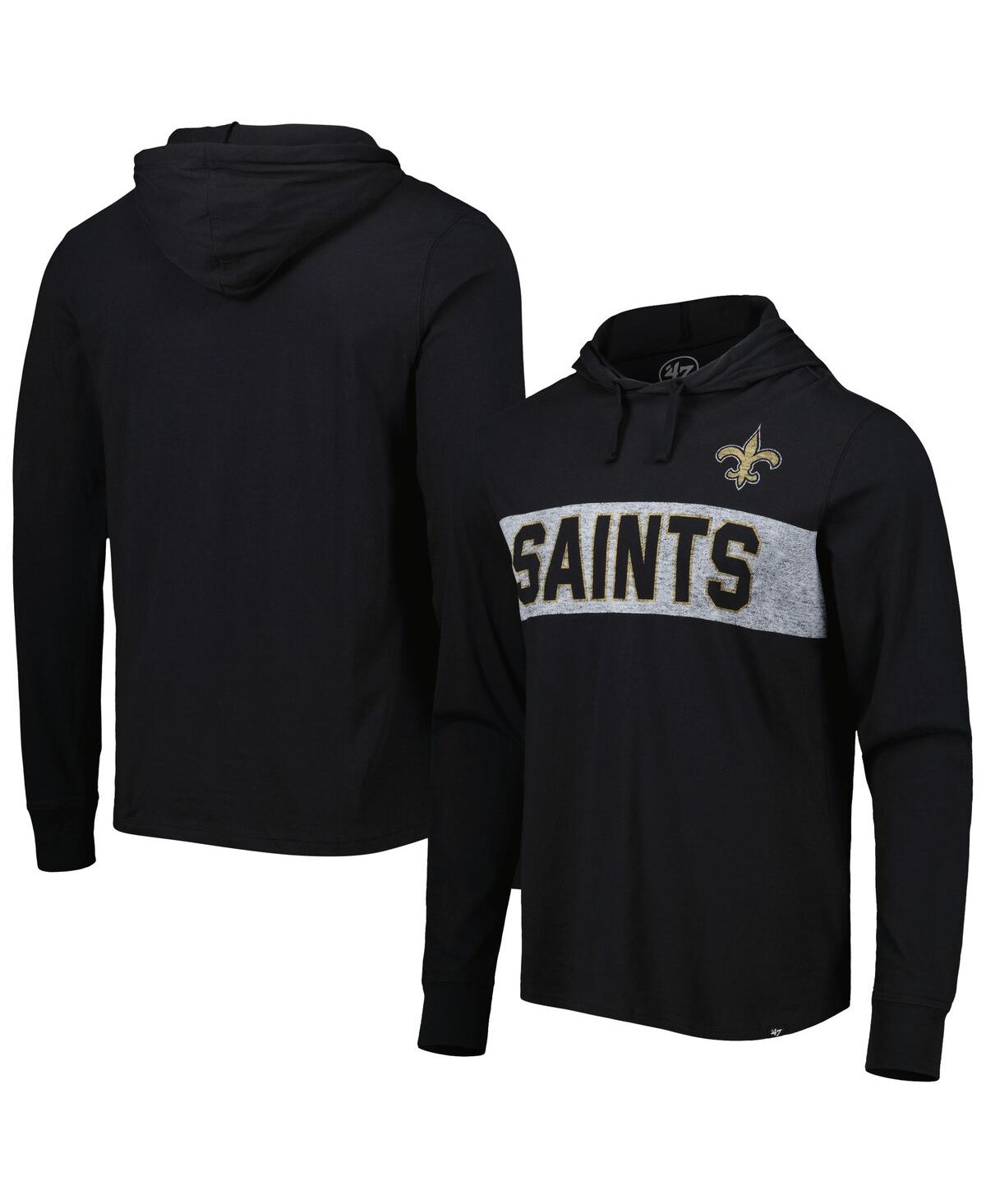 47 Brand Men's ' Black New Orleans Saints Field Franklin Pullover Hoodie In Black