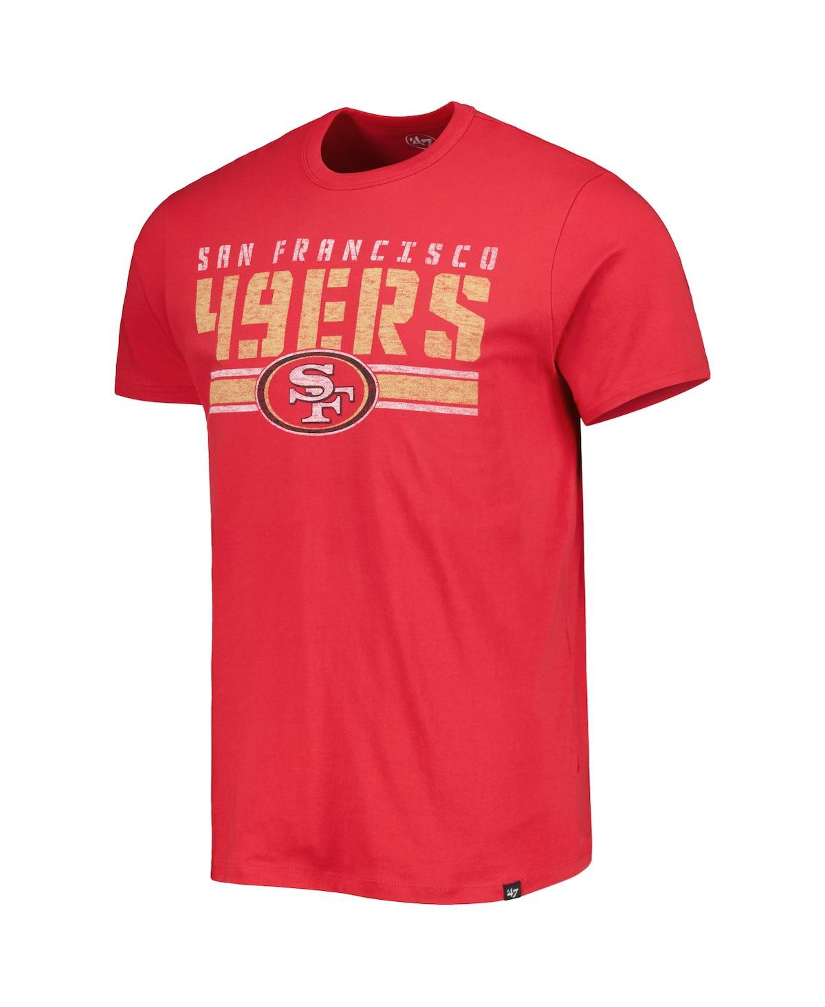 Men's '47 BrandSan Francisco 49Ers Team Stripe T-shirt - Scarlet