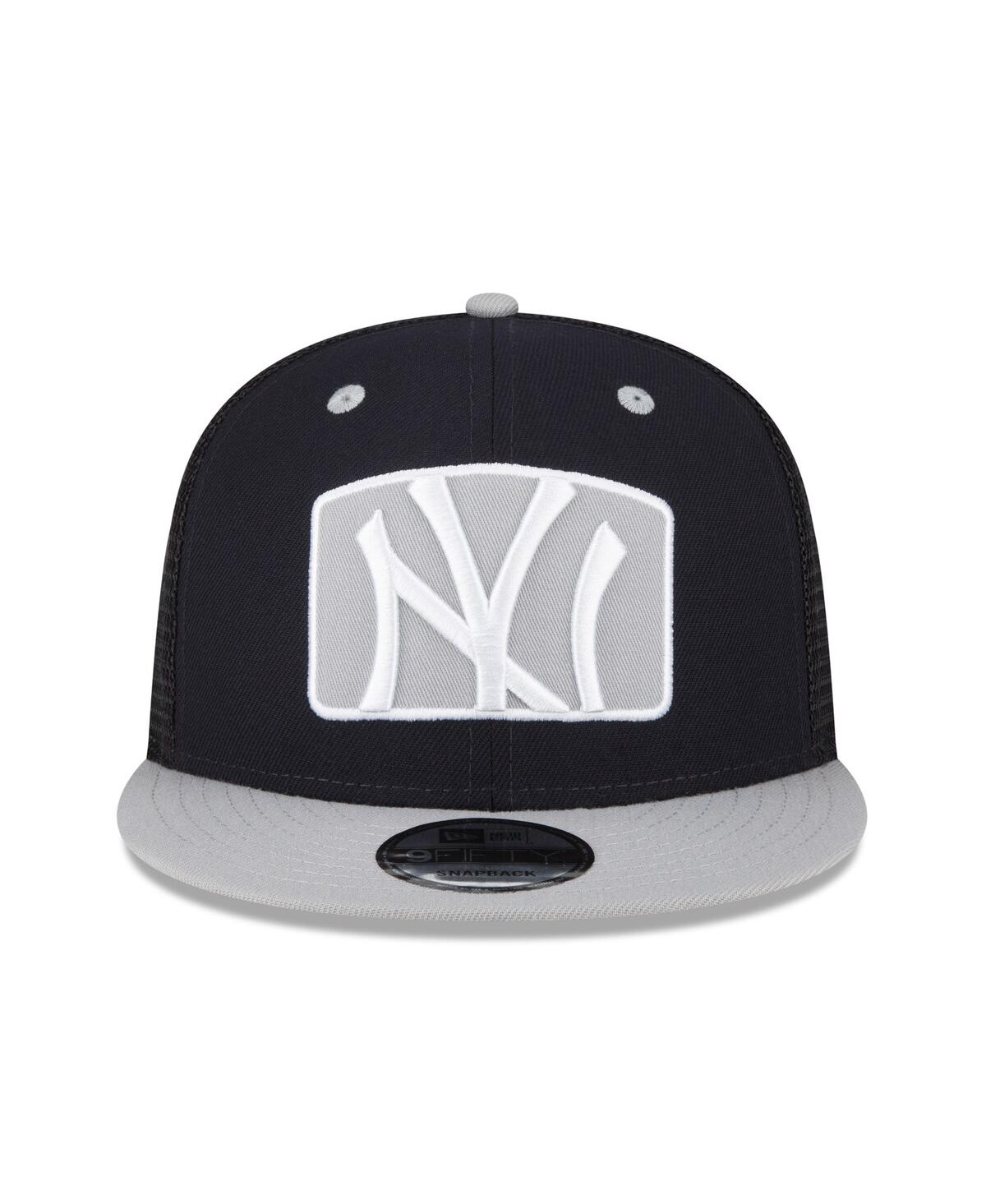 New Era Navy New York Yankees Logo Zoom Trucker 9fifty Snapback Hat In Navy