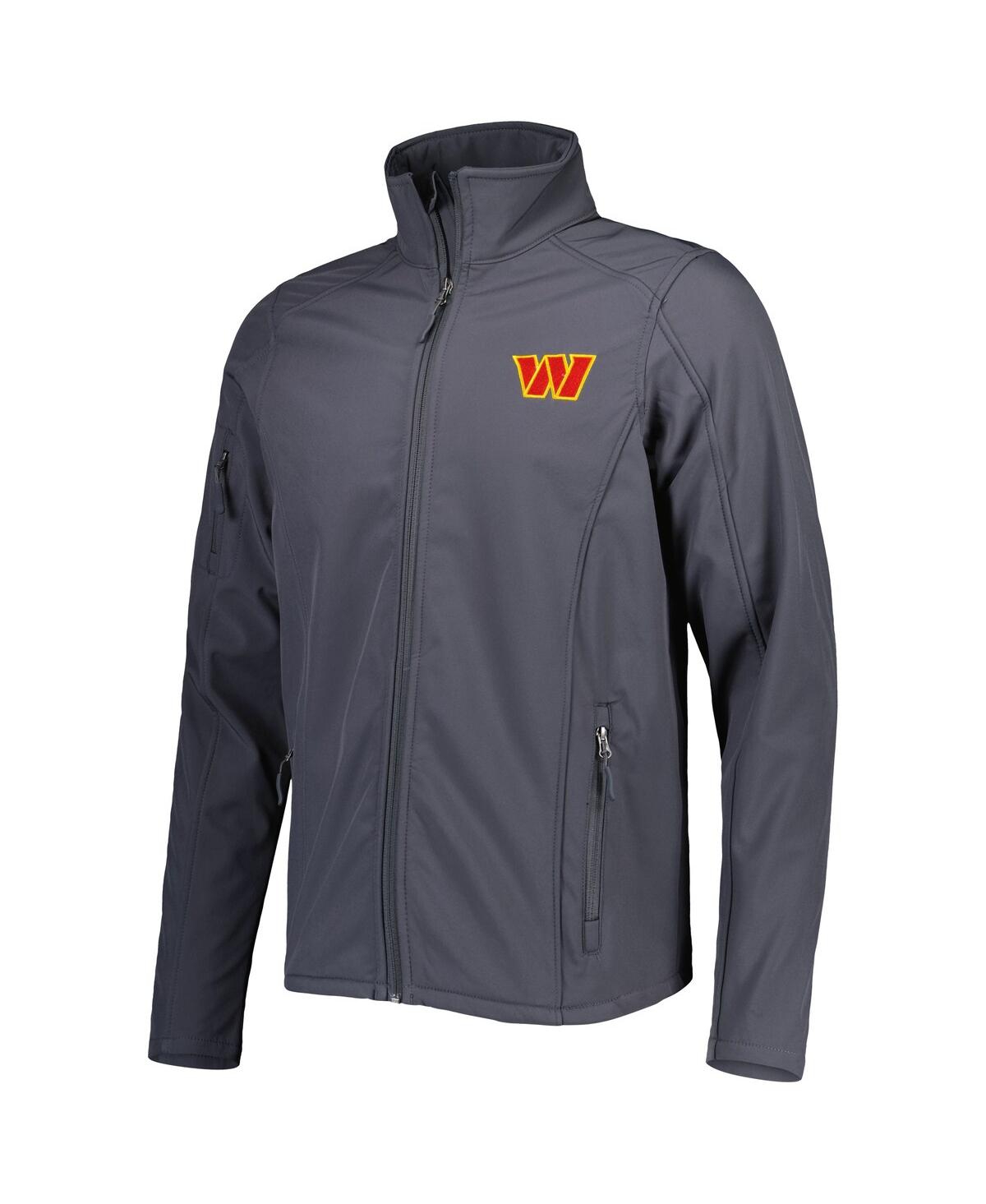 DUNBROOKE MEN'S DUNBROOKE CHARCOAL WASHINGTON COMMANDERS SONOMA SOFTSHELL FULL-ZIP JACKET 