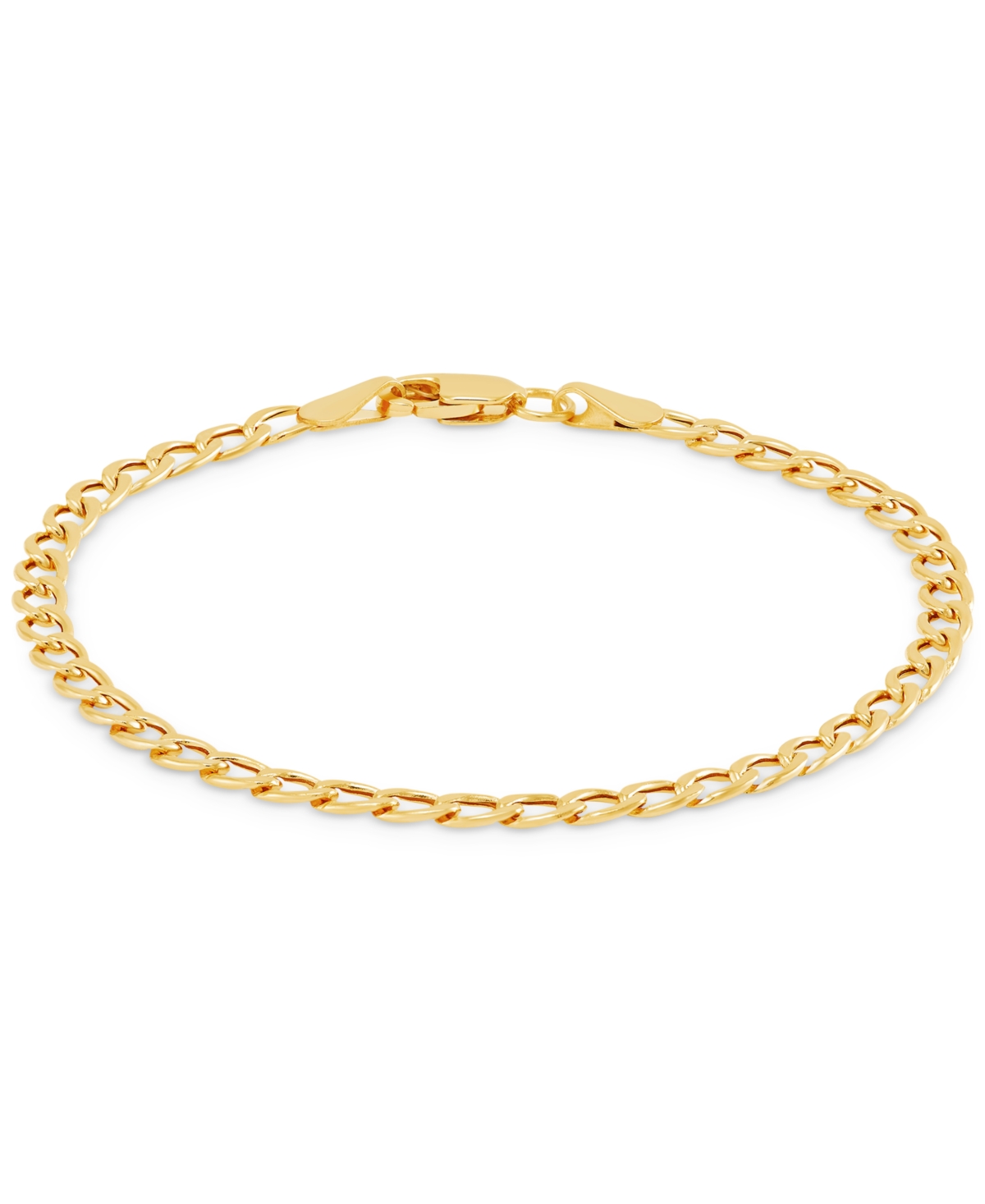 Macy's Children's Polished Hollow Curb Chain Bracelet In 14k Yellow Gold