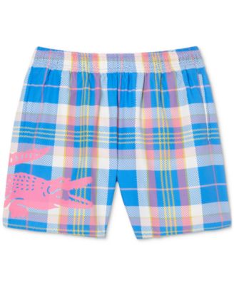Lacoste - Men's Quick-Dry Checkered Swim Trunks