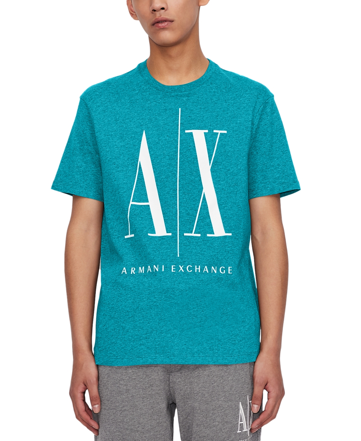 A X Armani Exchange Men's Iconic Logo Short-sleeve Crewneck T-shirt In Deep Lake