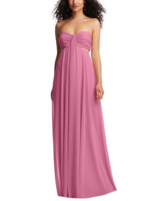 Dessy Collection Women's Strapless Empire Waist Cutout Maxi Dress with  Covered Button Detail - Macy's