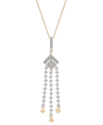 Wrapped in Love - Diamond (1/2 ct. t.w.) Chandelier Necklace in 14k Gold, 18" + 2" extender, Created for Macy's
