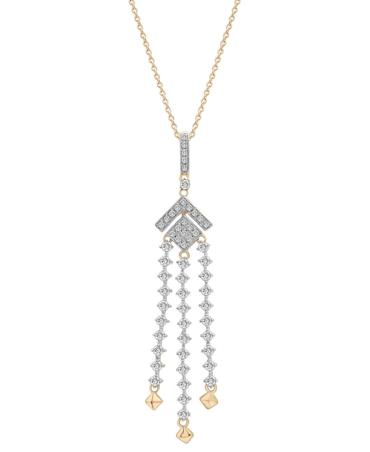 Wrapped In Love Diamond (1/2 Ct. T.w.) Chandelier Necklace In 14k Gold, 18" + 2" Extender, Created For Macy's In Yellow Gold