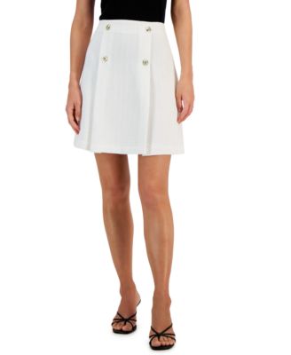 Tahari ASL - Women's Textured Button-Trimmed Pleated Skirt