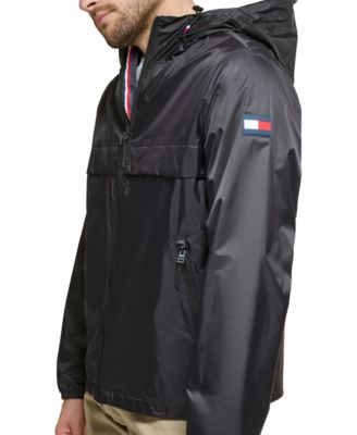 Men's Stretch Hooded Zip-Front Rain Jacket