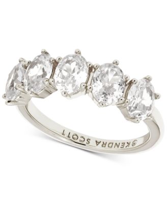 Kendra Scott - Rhodium-Plated Cubic Zirconia Stack Ring