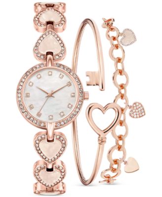 Rose Gold Heart Watch set 6pcs Dainty Quartz Watch & Heart Jewelry Set for Women  main image 4