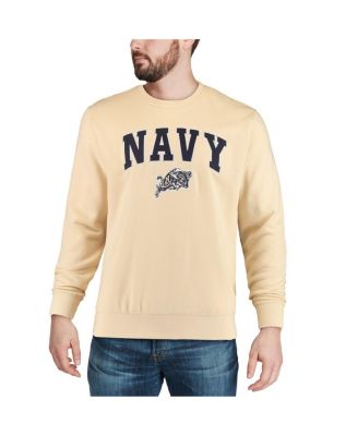 Men's Navy Midshipmen Arch and Logo Crew Neck Sweatshirt