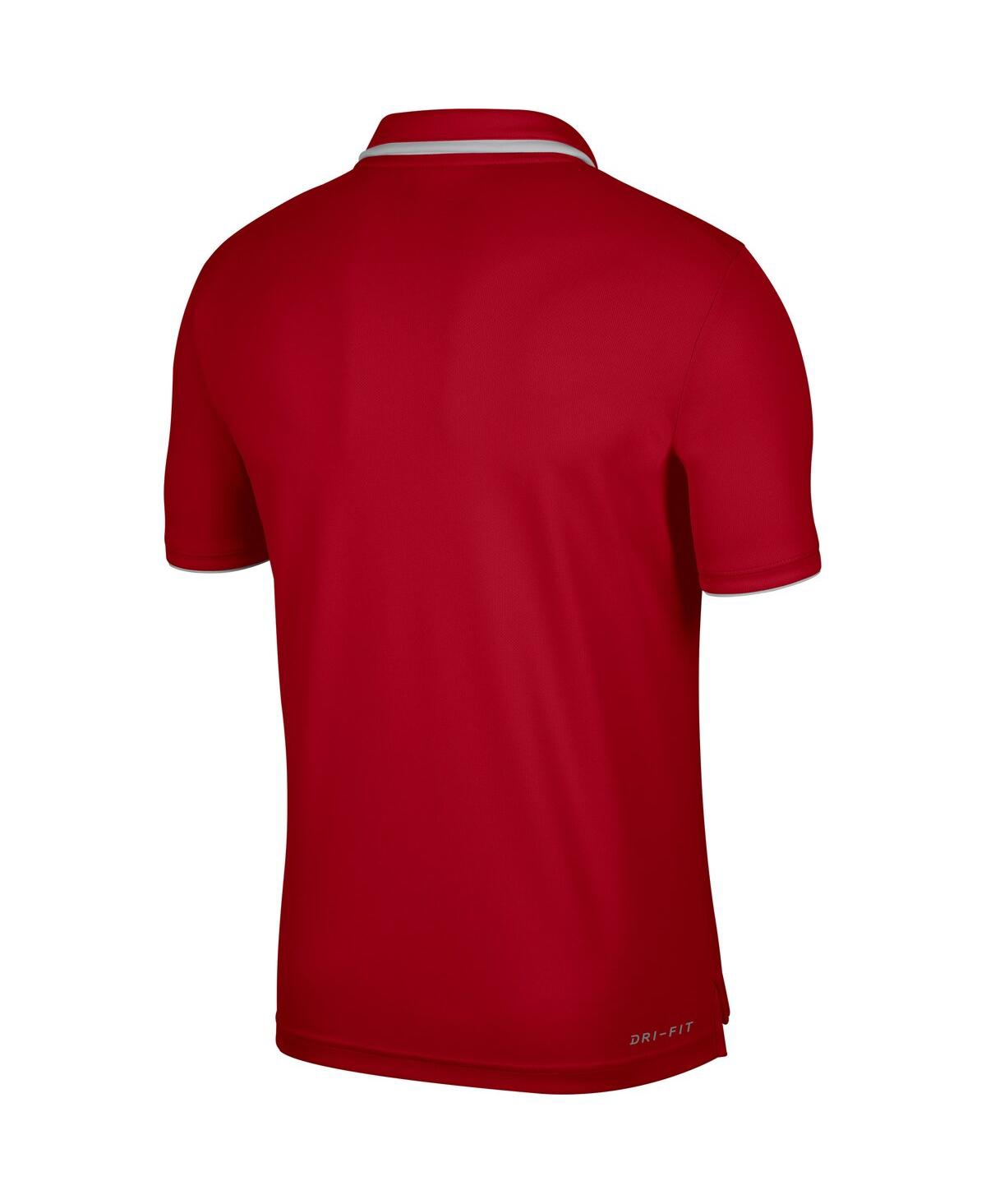 Men's NikeOhio State Buckeyes Wordmark Performance Polo Shirt - Scarlet