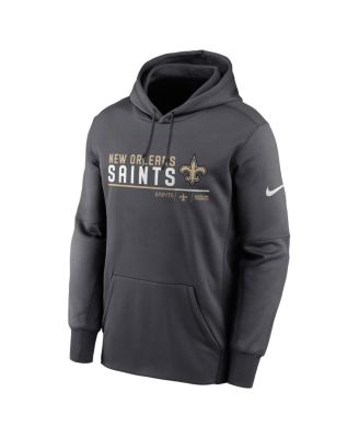 Men's Anthracite New Orleans Saints Prime Logo Name Split Pullover Hoodie