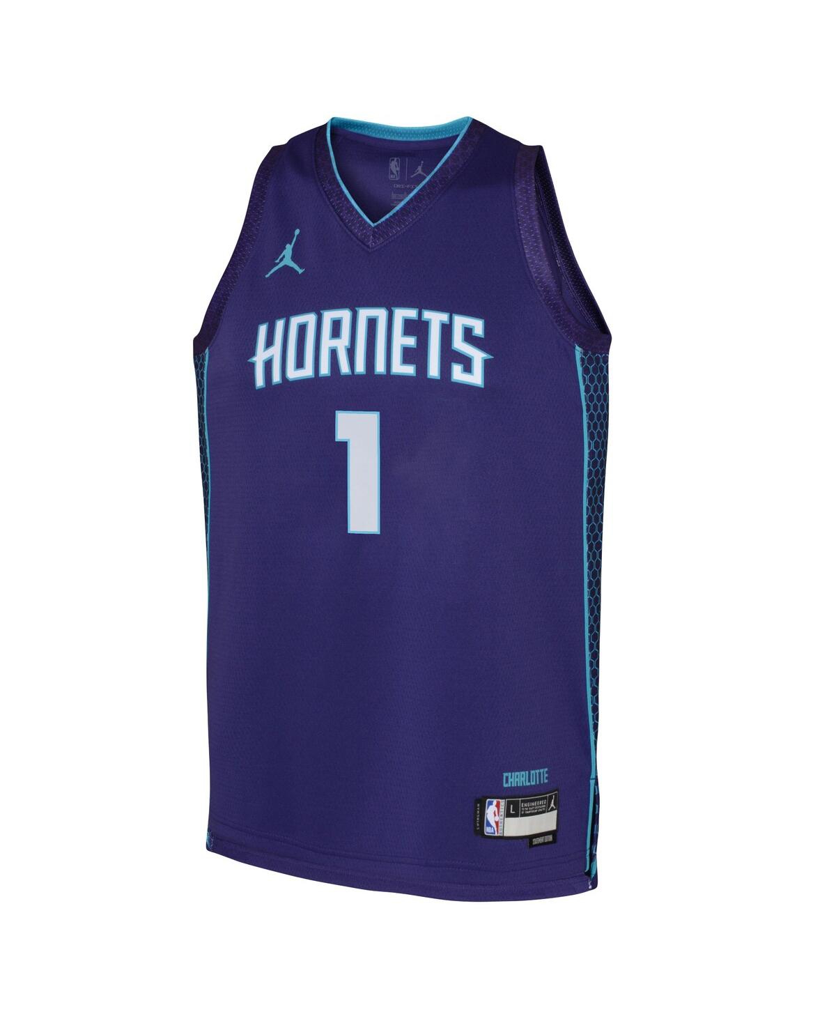 Big Boys Jordan LaMelo Ball Purple Charlotte Hornets 2022/23 Swingman Jersey - Statement Edition
