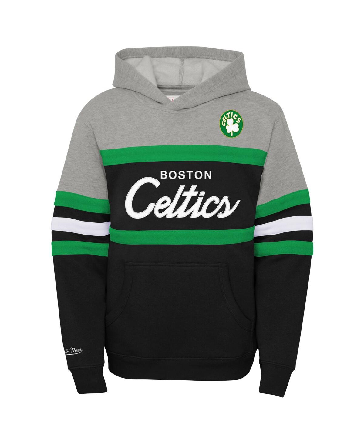 Mitchell & Ness Big Boys  Heather Gray, Black Boston Celtics Hardwood Classics Head Coach Pullover Ho In Heather Gray,black