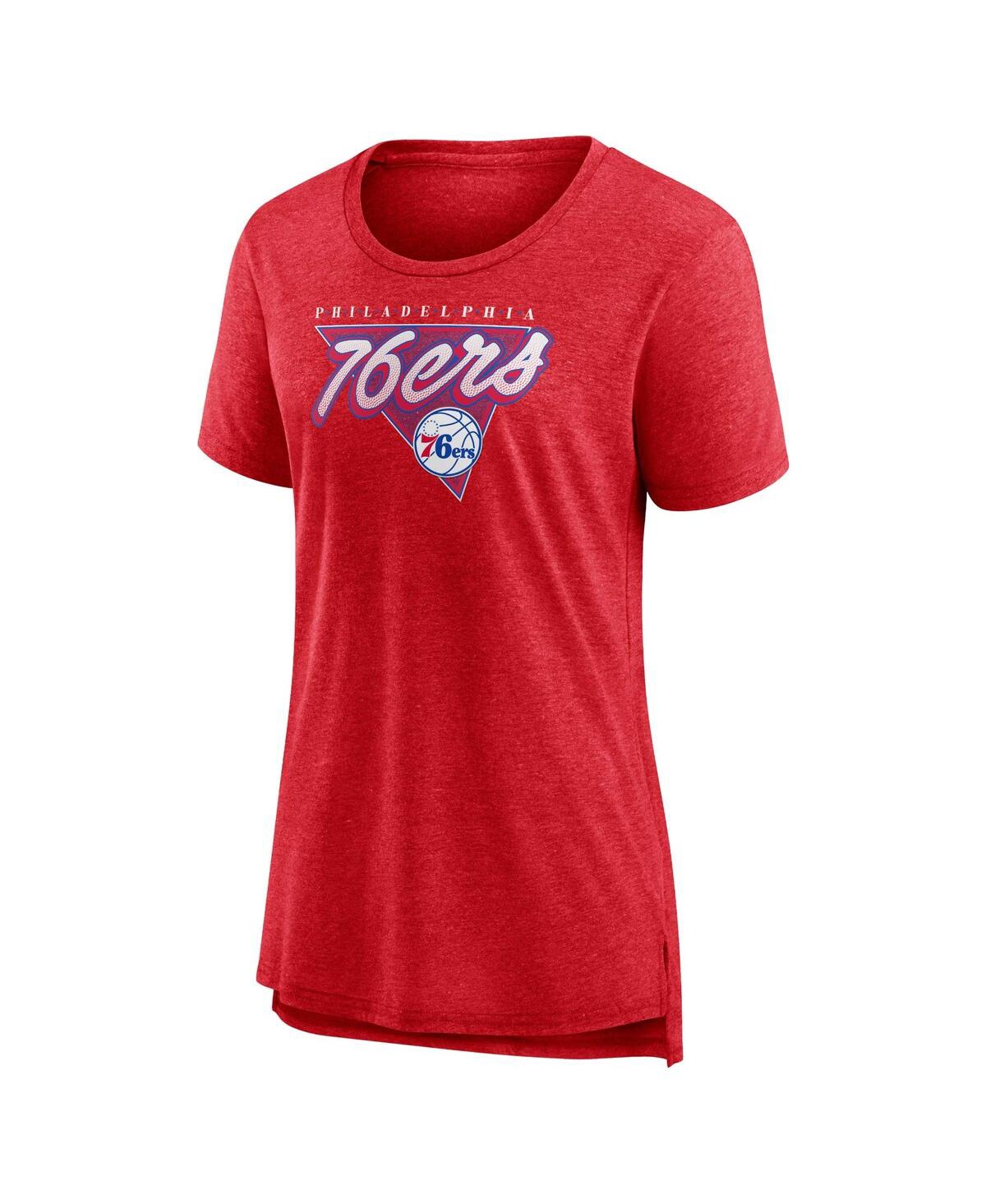 Fanatics Branded Heathered Red Philadelphia 76ers True Classics Tri-blend T-shirt In Heathered Red