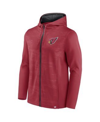 Men's Cardinal, Black Arizona Cardinals Ball Carrier Full-Zip Hoodie
