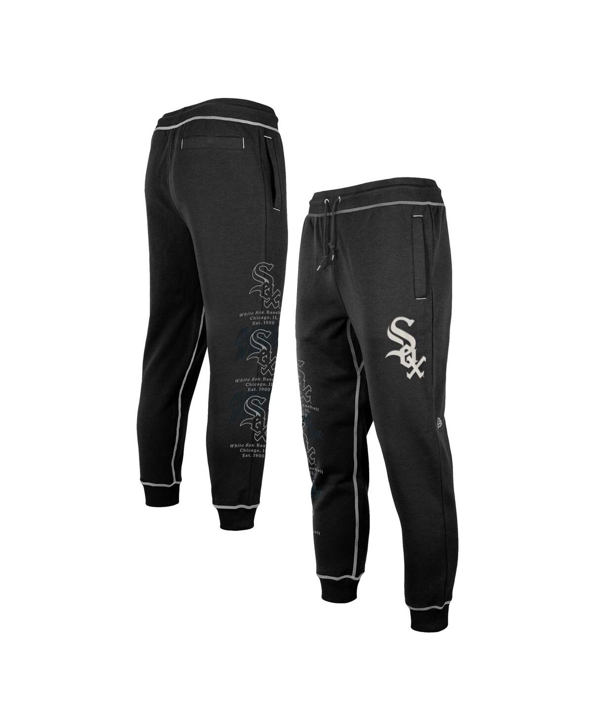 NEW ERA MEN'S NEW ERA BLACK CHICAGO WHITE SOX TEAM SPLIT JOGGER PANTS 