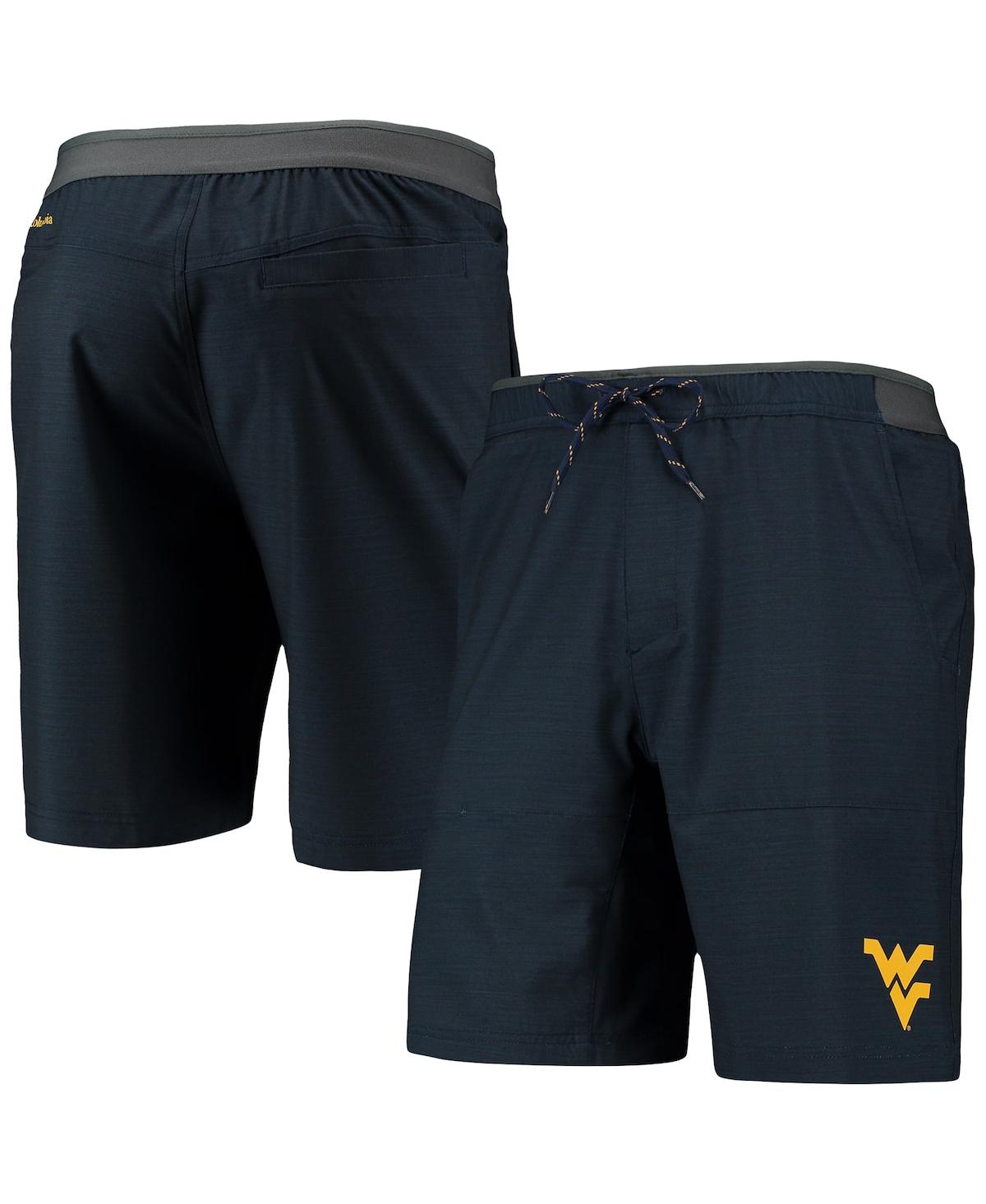 Shop Columbia Men's  Navy West Virginia Mountaineers Twisted Creek Omni-shield Shorts