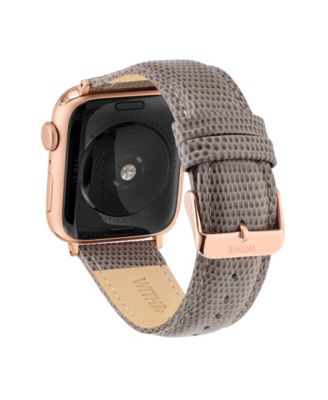 Taupe Genuine Lizard Grain Leather Band designed for Apple Watch&reg; 42mm (Series 1-3 only) & 44/45/46/49mm (Ultra & Ultra 2)