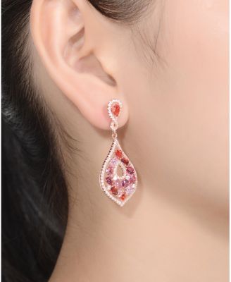 Sterling Silver Multi Colored Cubic Zirconia Accent Dangle Earrings