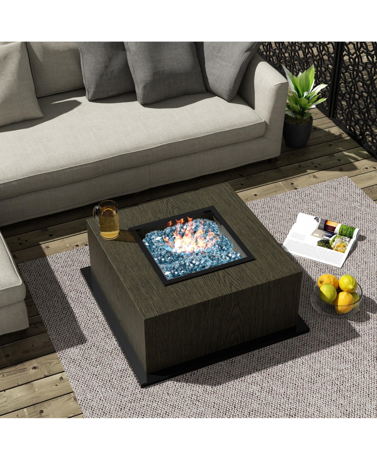 WestinTrends Fire Pit Fire Glass Tempered Glass Rocks for Fireplace Accessories