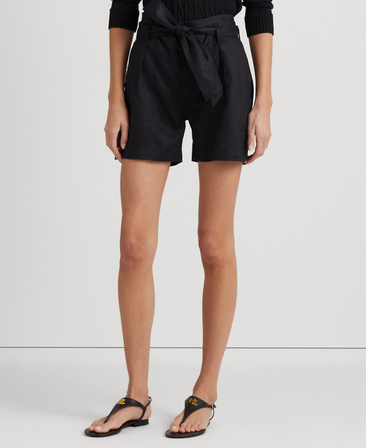 Lauren Ralph Lauren Belted Linen Shorts