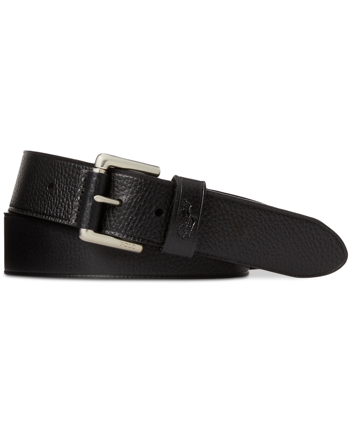 Polo Ralph Lauren Men's Signature Pony Leather Belt In Black