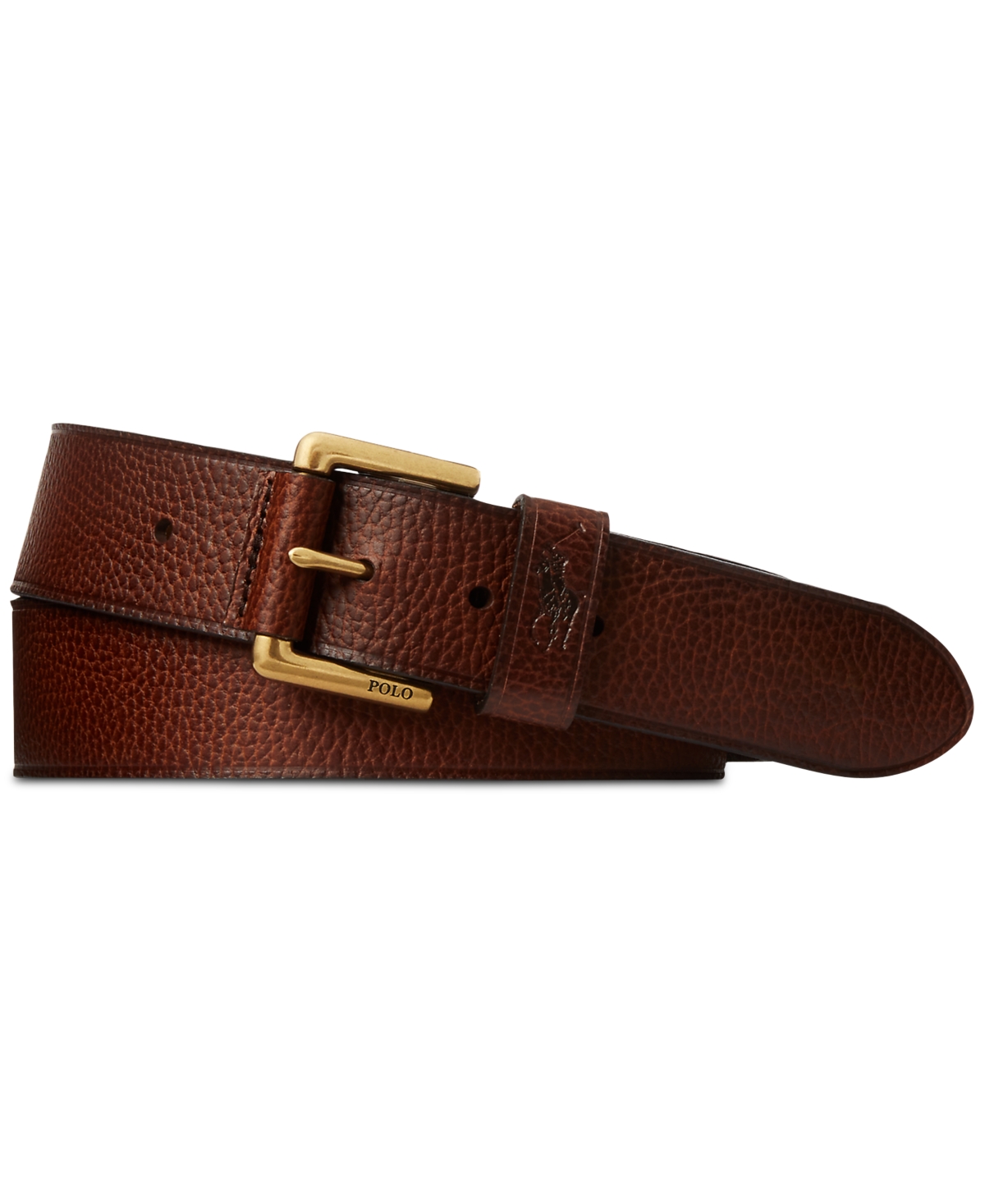 Polo Ralph Lauren Men's Signature Pony Leather Belt In Brown