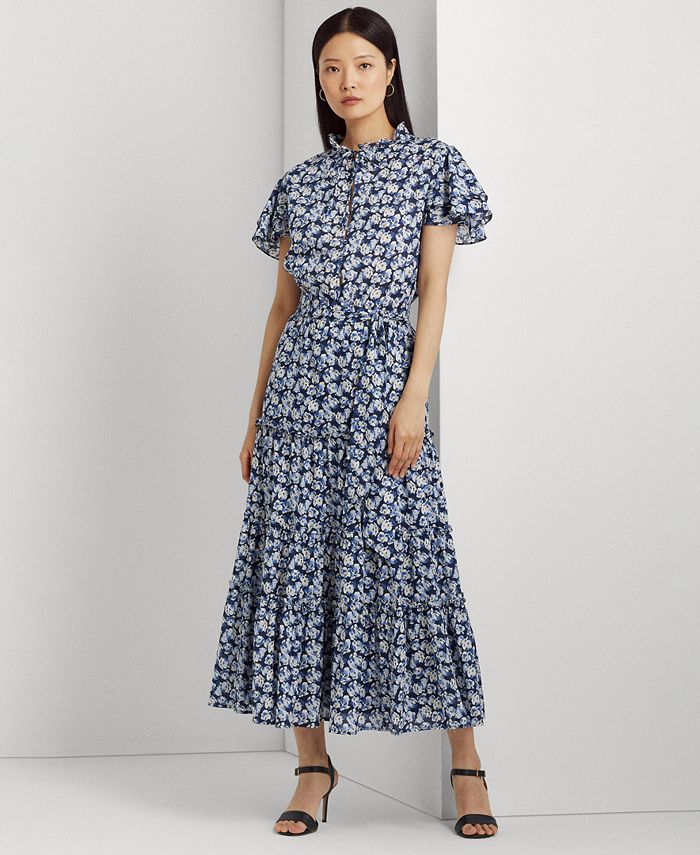 Lauren Ralph Lauren Women's Floral Cotton Voile Dress - Macy's