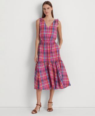 Lauren Ralph Lauren - Women's Plaid Linen Sleeveless Dress