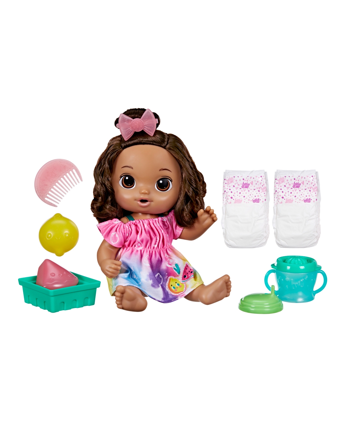 Baby Alive Kids' Fruity Sips Doll, Lemon, Brown Hair In No Color