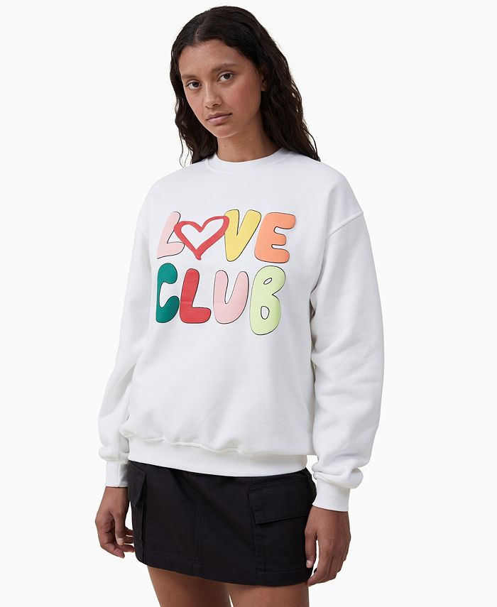 Cotton On Womens Lifestyle Oversized Graphic Crew Neck Sweatshirt Gray Size Large main image 0