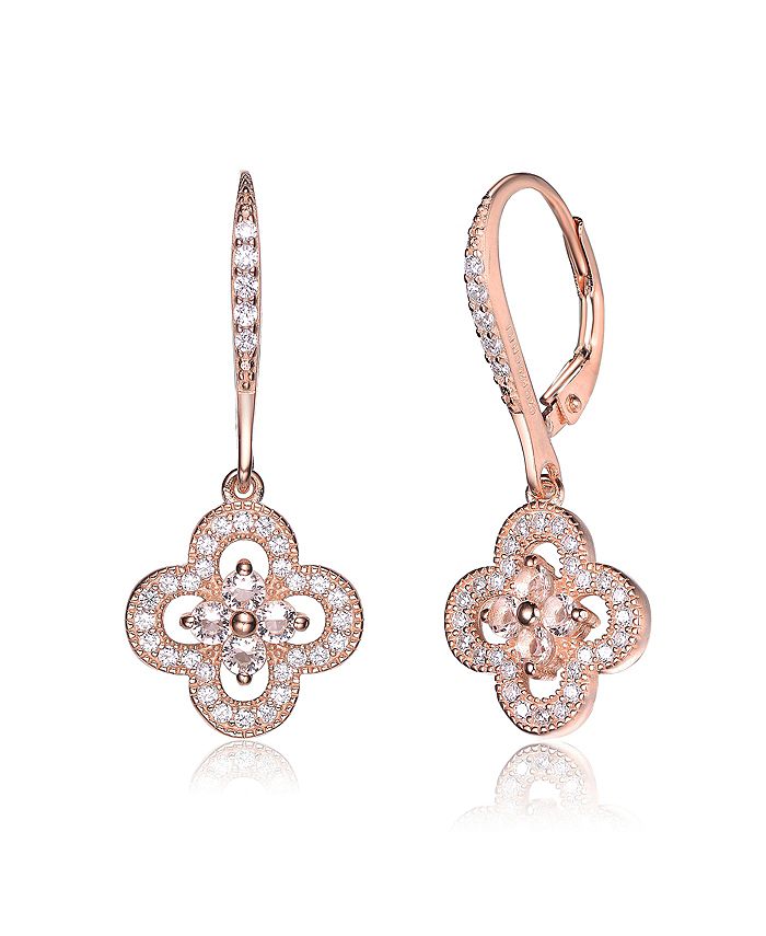 Genevive jewelry silver pave studs Clearance