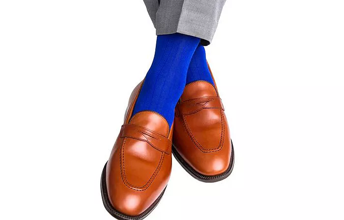 Men's Jasper Mercerized Cotton Ribbed Mid-Calf Solid Color Socks - thumbnail 5