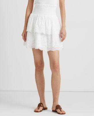 Lauren Ralph Lauren Women's Eyelet-Embroidered Cotton Miniskirt