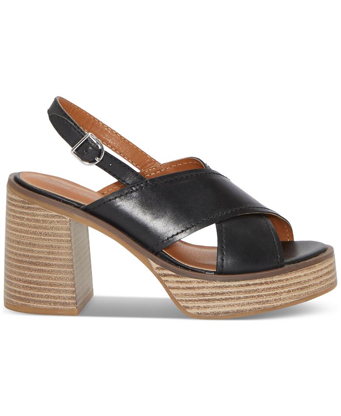 Lucky Brand Women's Delmie Slingback Stacked Platform Sandals - Macy's