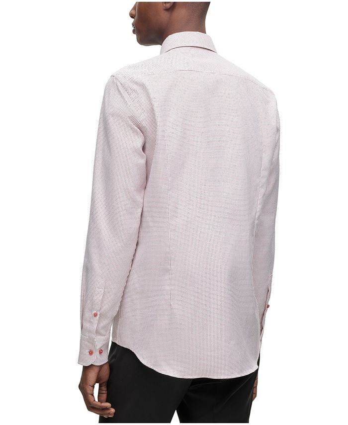 Hugo Boss Men's Structured Cotton Slim-Fit Dress Shirt - Macy's
