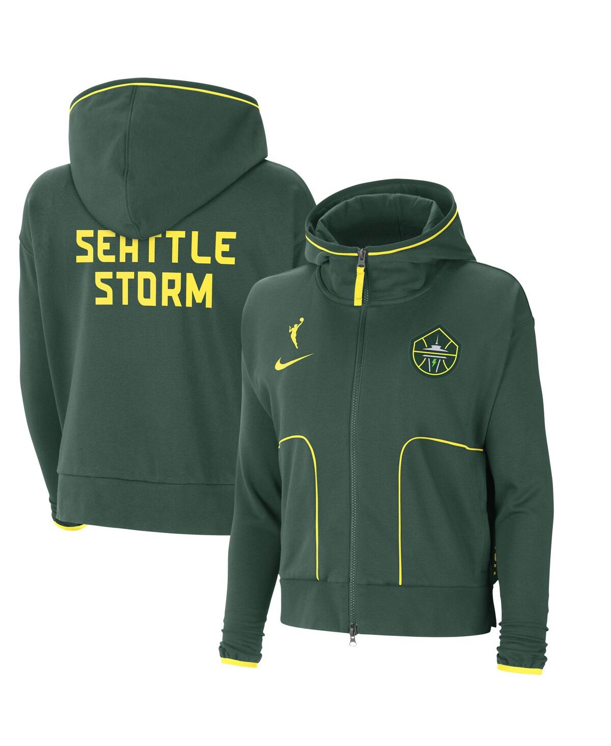 Shop Nike Women's  Green Seattle Storm Full-zip Knit Jacket