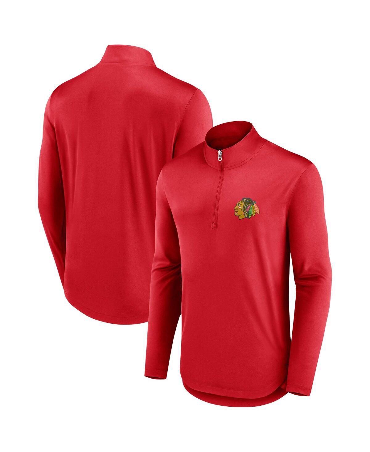 Fanatics Men's  Branded Red Chicago Blackhawks Tough Minded Quarter-zip Top In Red