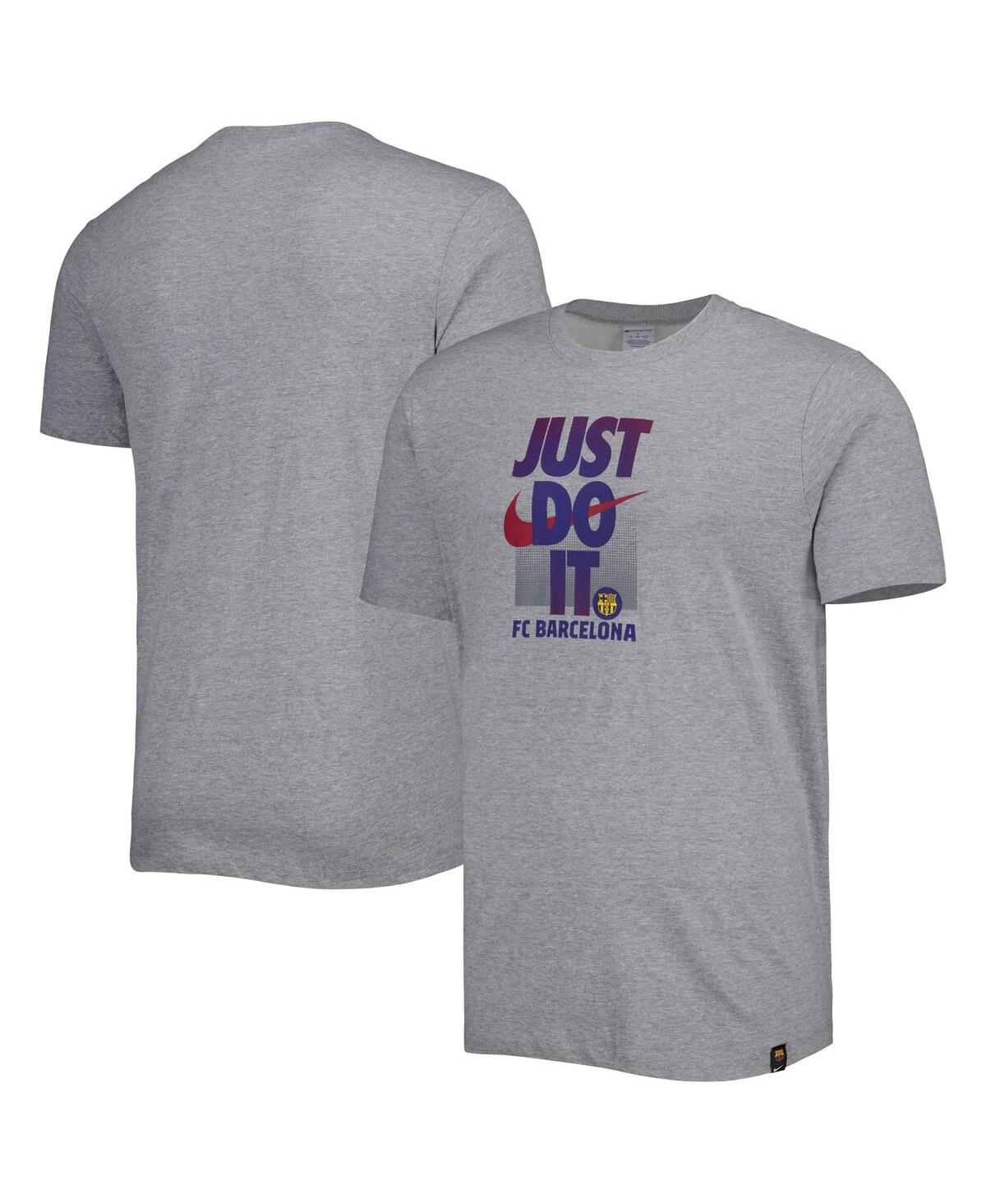 Shop Nike Men's  Gray Barcelona Just Do It T-shirt