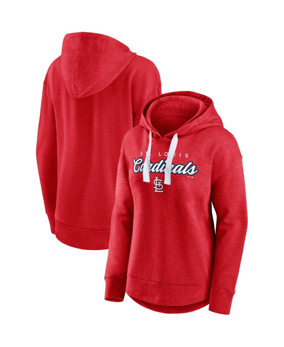 Fanatics Women's  Heathered Red St. Louis Cardinals Set To Fly Pullover Hoodie In Heathered Red