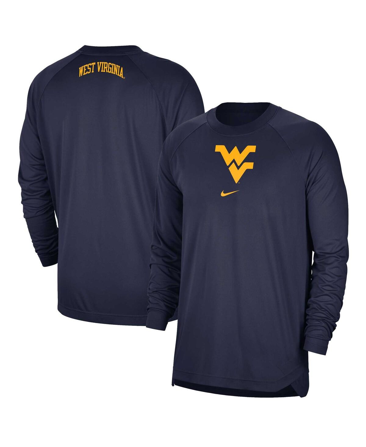 Men's NikeWest Virginia Mountaineers Basketball Spotlight Performance Raglan T-shirt - Navy