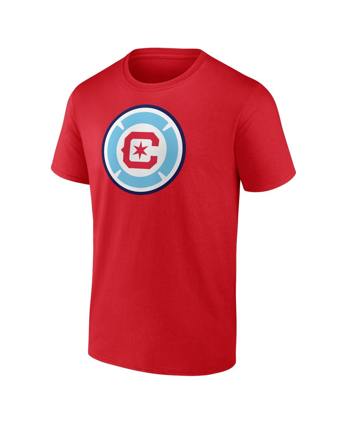 Shop Fanatics Men's  Xherdan Shaqiri Red Chicago Fire Authentic Stack Name And Number T-shirt