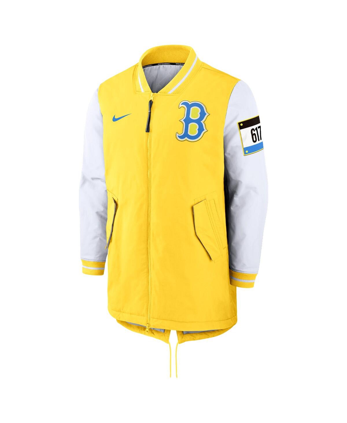 Shop Nike Men's  Yellow Boston Red Sox Authentic Collection City Connect Dugout Jacket