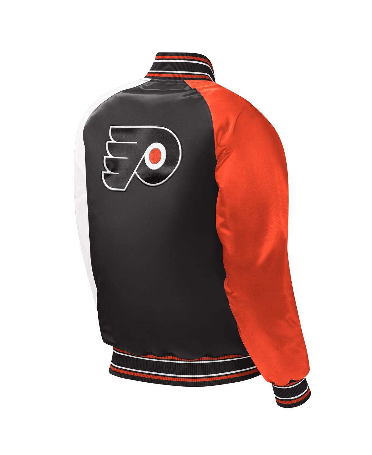 Shop Starter Big Boys  Black Philadelphia Flyers Raglan Full-snap Varsity Jacket