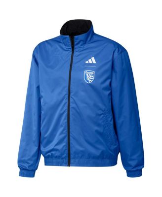 Men's Black and Blue San Jose Earthquakes 2023 On-Field Anthem Full-Zip Reversible Team Jacket