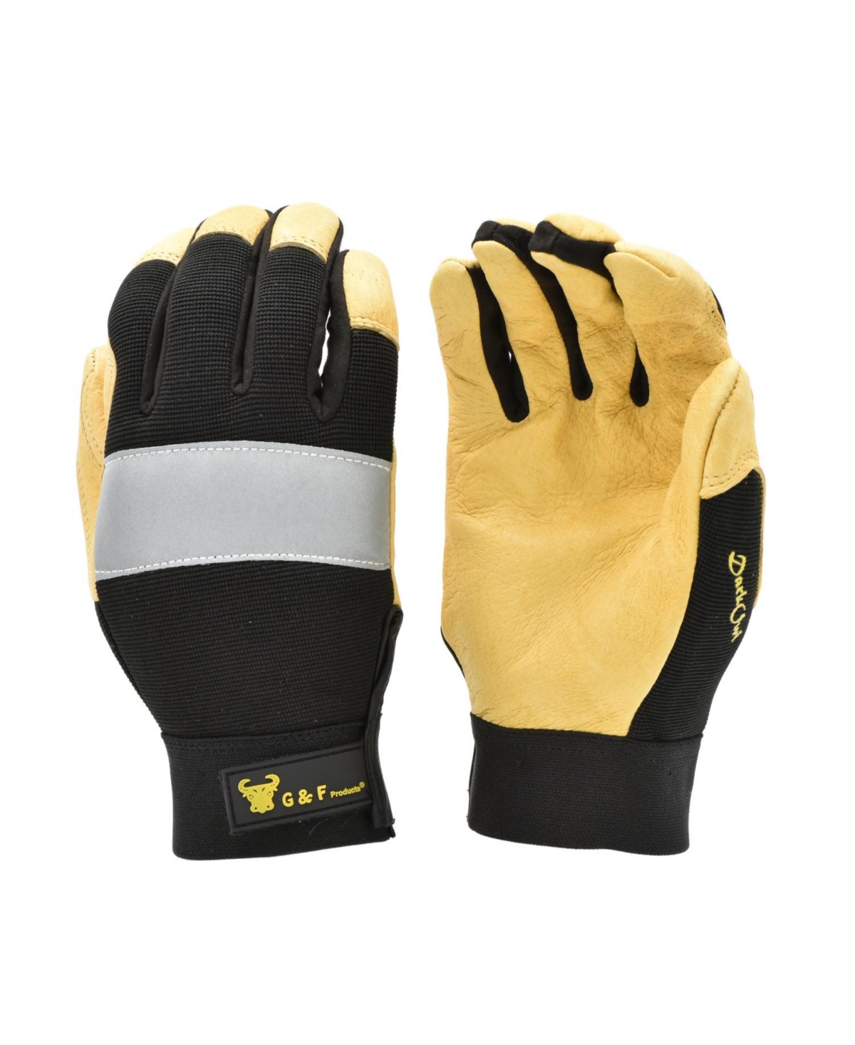 High Visibility Reflective Mechanics Work Gloves - Yellow